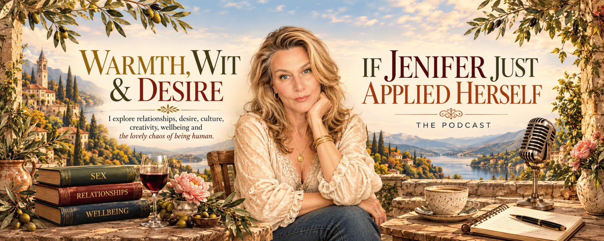 Jenifer Vogt header banner for Warmth, Wit and Desire and If Jenifer Just Applied Herself