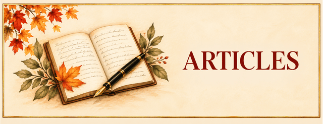 Open journal with a fountain pen and olive leaves beneath the heading Blog on a warm parchment background.