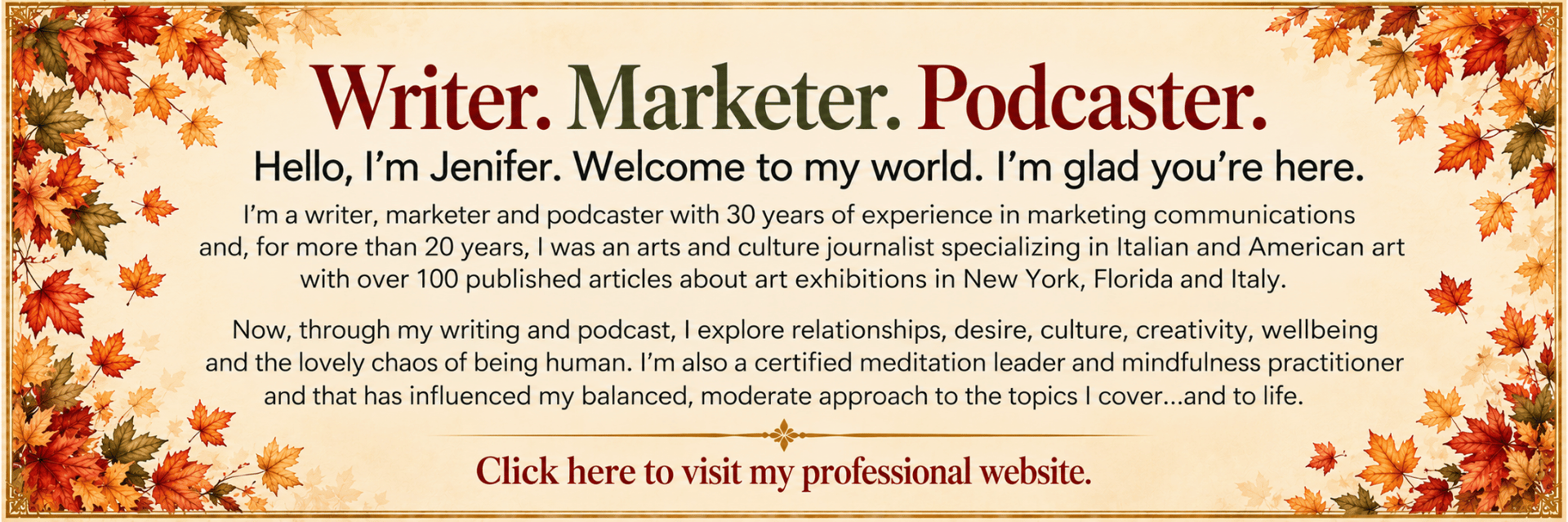 Jenifer Vogt is a writer, marketer and podcaster